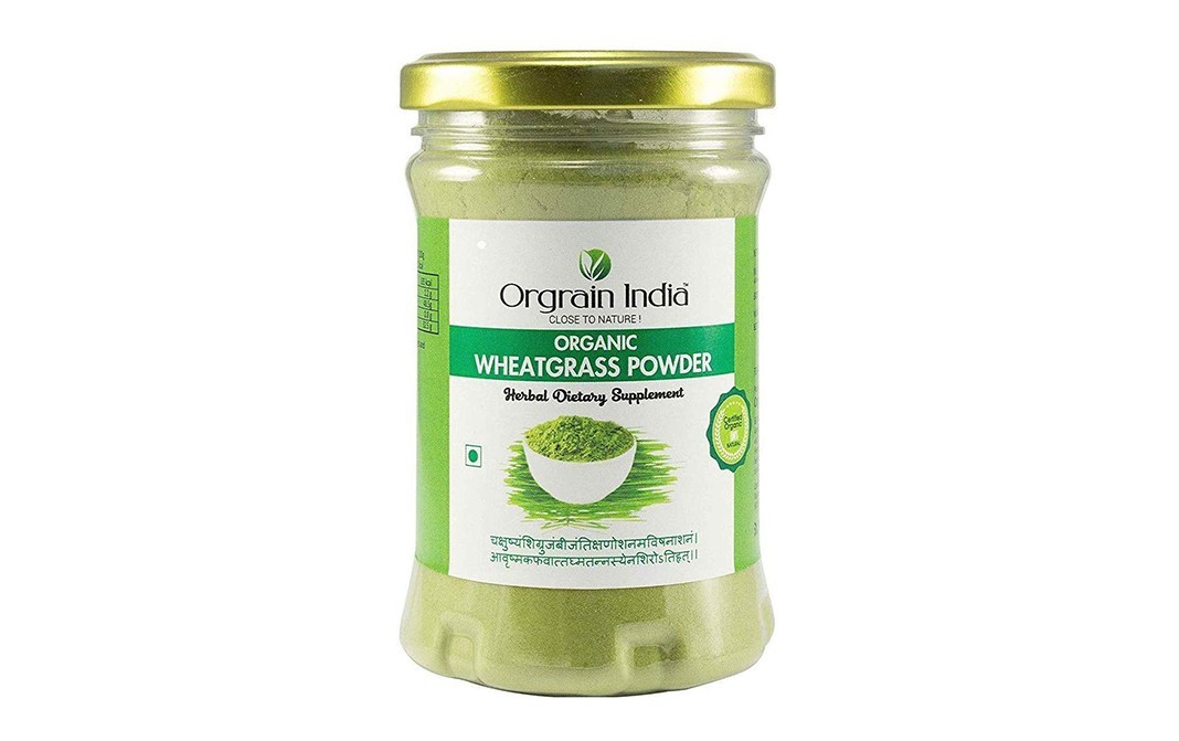 Orgrain India Organic Wheatgrass Powder    Glass Jar  150 grams